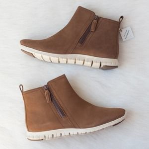 NEW* Cole Haan ZERØGRAND Zip Leather Chukka Bootie